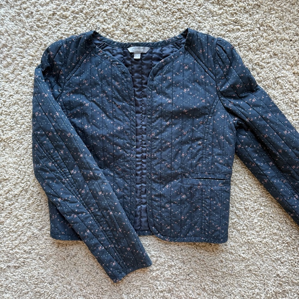 Quilted Floral Jacket Cottagecore Lightweight Dark Academia Indie Vintage Medium